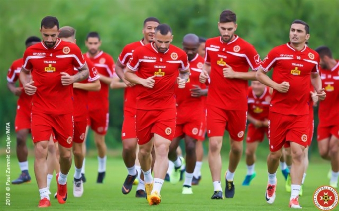 Malta's players training in Austria. Photo: Paul Zammit Cutajr / MFA