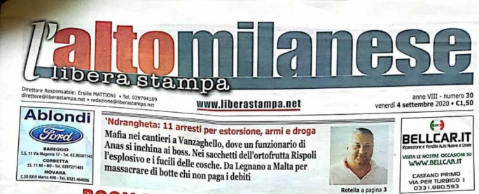 The headlines of the 11 arrests on the Legnano clan