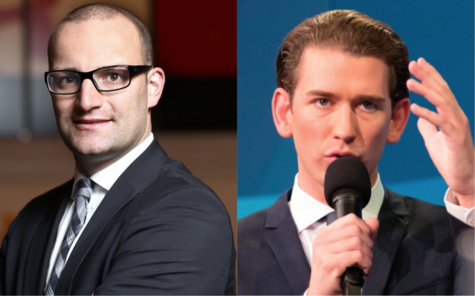 The new right: as a young, openly gay man, the 36-year-old Jens Spahn is seen as having the potential to rejuvenate the aging CDU party in Germany, while in Austria 31-year old premier Sebastian Kurz is the right-wing’s equivalent of poster-boy politicians like Justin Trudeau and Emmanuel Macron