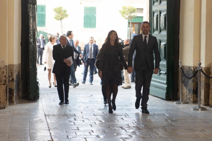 Rosianne Cutajar walking into the Palace in Valletta on Wednesday