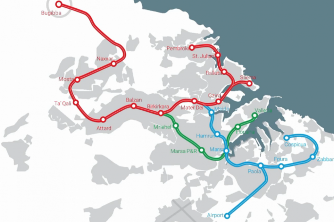The three line metro system proposed