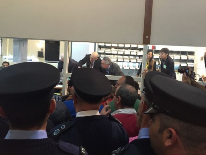 An altercation on the eighth district table was quelled by police officers.