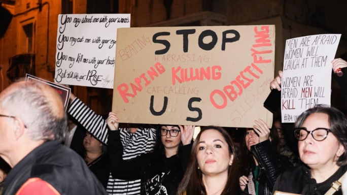The protest called for an end to violence against women (Photo: James Bianchi/MaltaToday)