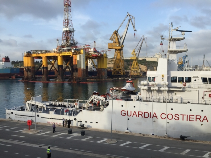 The Italian coast guard, the Bruno Gregoracci arrived in Malta just before 8am