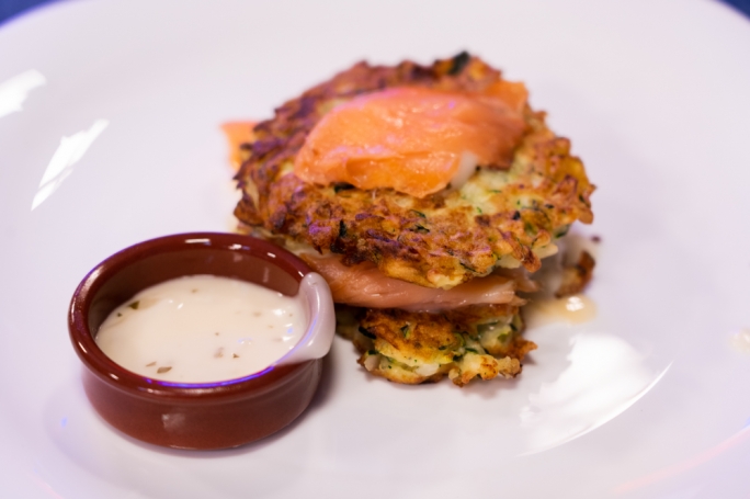Zucchini pancakes as seen on Gourmet Challenge