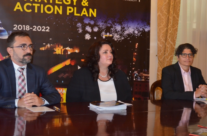 From left: Silvan Agius, Minister Helena Dalli, Gabi Calleja