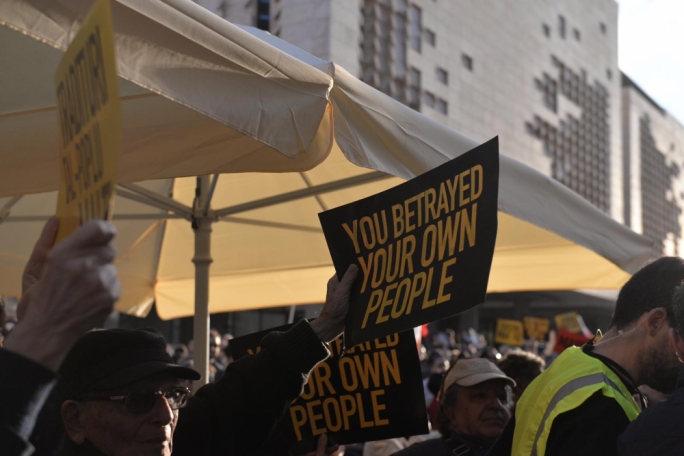 Sunday's protestors filled the length of Republic Street in Valletta