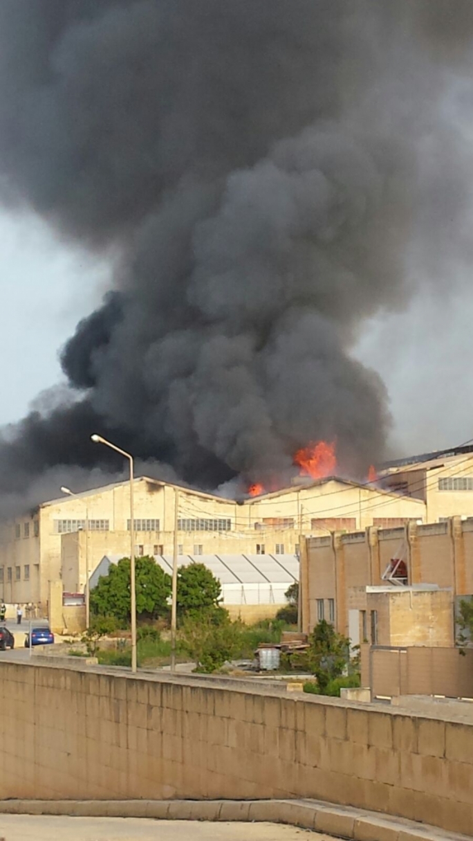 The extent of the damage from the fire within the factory is unclear