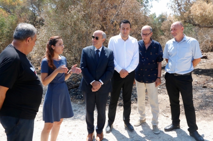 Former environment minister José Herrera at Mizieb (third from left), with now Gozo minister Clint Camilleri next to him, who has been granted responsibility for the Wild Birds Regulation Unit and is himself a hunter, and next to him, the CEO of the hunting lobby, Lino Farrugia