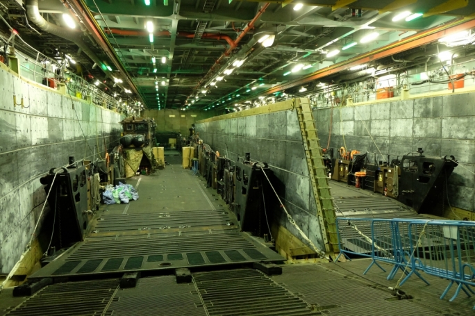 The ship's loading platform dock allow it to carry out varied operations
