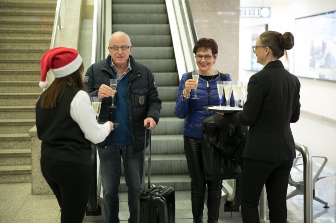 Passengers celebrating the milestone reached by the MIA