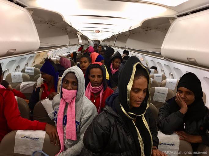 74 vulnerable refugees evacuated from Libya in MOAS' first aerial mission