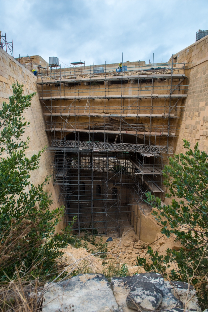 The skew arch of the fortifications above the Sa Maison garden comes into view. Photo: James Bianchi/Mediatoday