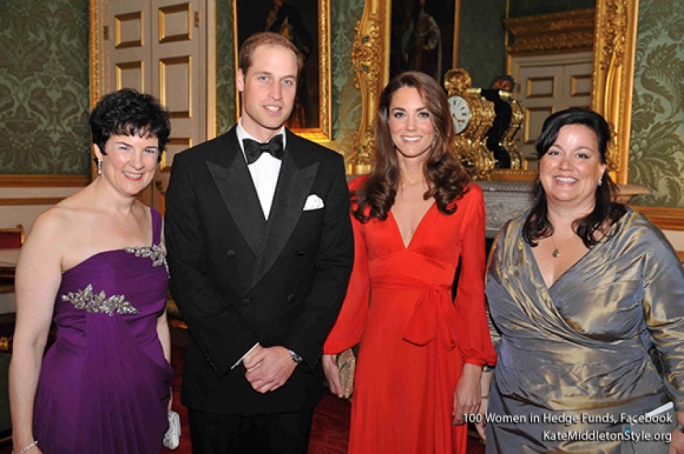 Photo: Duke and Duchess of Cambridge with the 100WHF Board Chair, Anne Popkin and 100WHF CEO, Amanda Pullinger. As Patron of 100 Women in Hedge Funds' philanthropic initiatives, Prince William opened a gala dinner in The UK and praised the organisation for its business acumen and for the funds raised by the organisation for numerous charities.