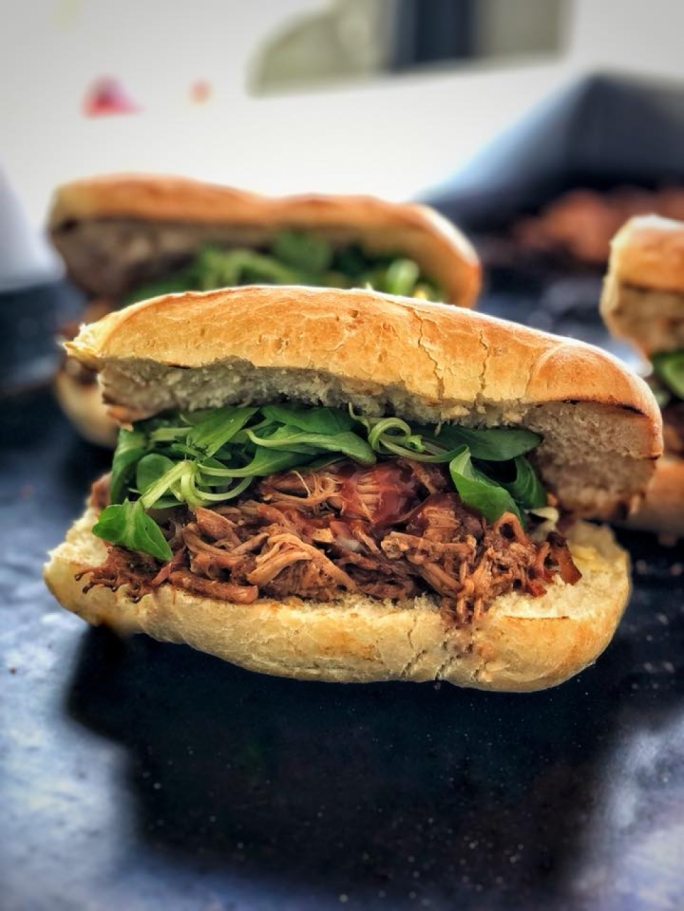 Kinnie pulled pork ciabatta