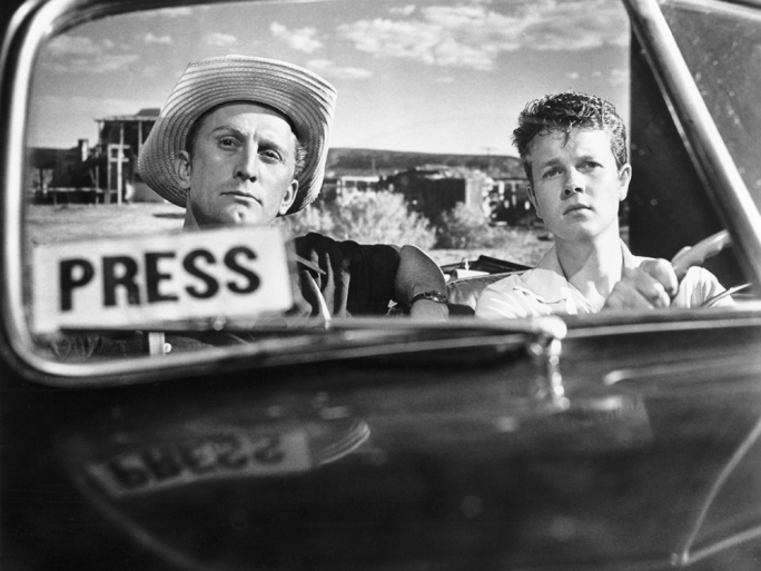 Kirk Douglas (left) in 1951’s Ace in the Hole, a film about a disgraced, cynical reporter hungry for the next scoop
