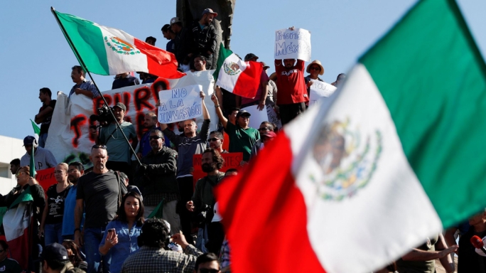 The migrants are part of a large caravan of Central Americans which has been travelling though Mexico to the US, where they want to claim asylum