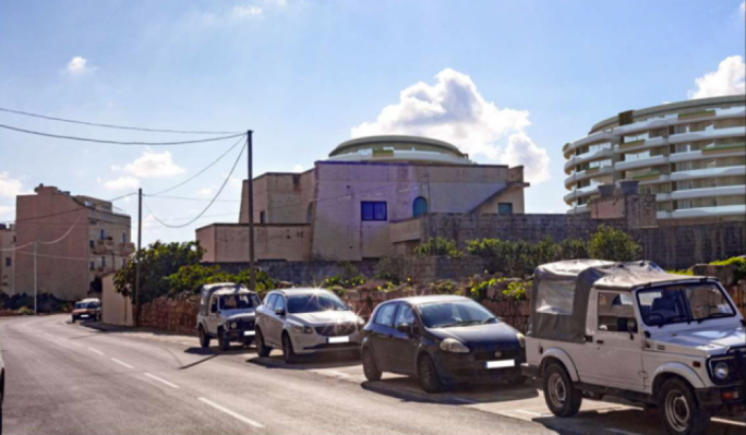 A photomontage of the proposed Naxxar towers from Marquis Scicluna Street in Naxxar