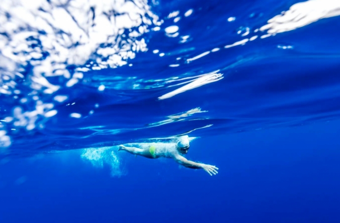 Neil Agius during one of his open-water swims