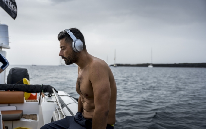 Neil Agius training for his cross-Med swim. Photo: Kurt Arrigo