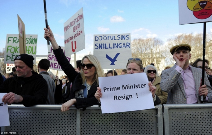 On Saturday about 1,000 people protested against the MPs involved, at a rally in Iceland's Parliament Square