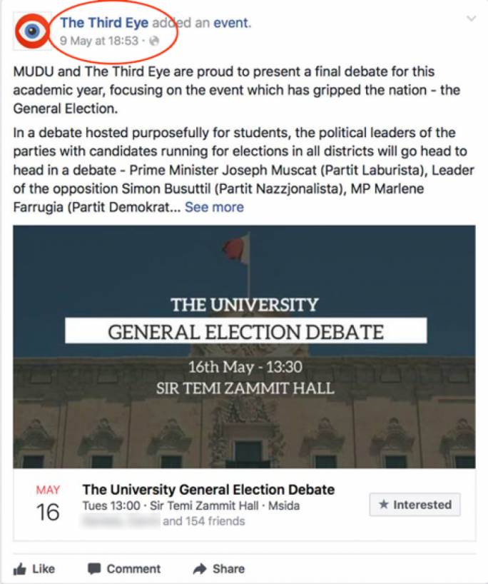 However, the event was only officially uploaded on Facebook at 6:53pm