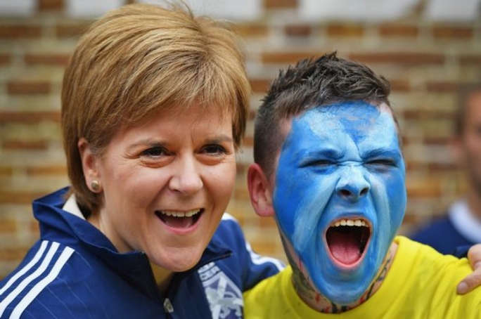 Flower of Scotland: First Minister Nicola Sturgeon with a proud independence supporter