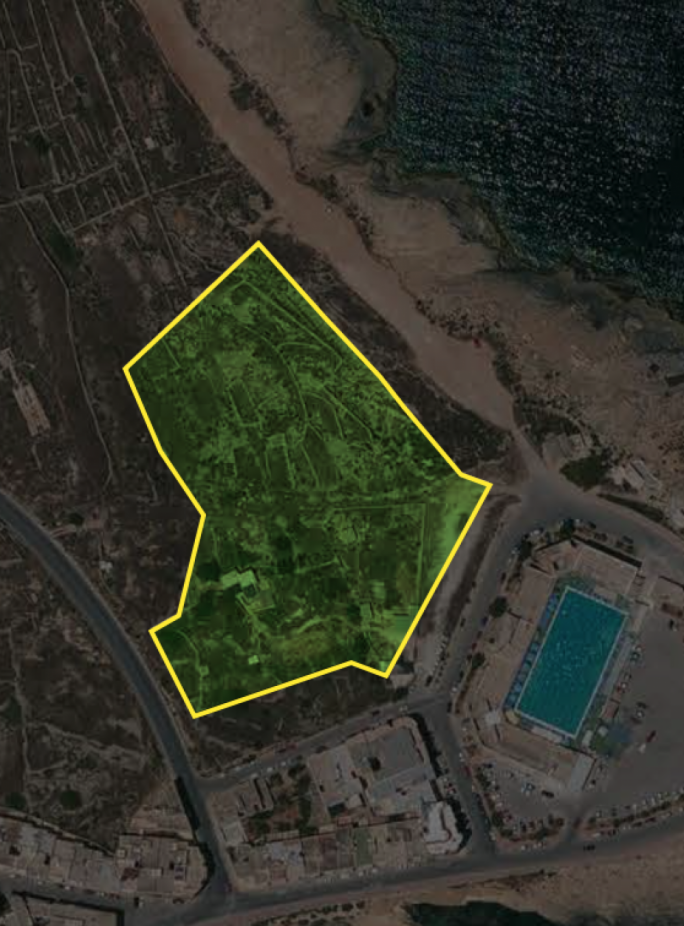 A map outlining the area which will house three faculties, dormitories and sport facilities