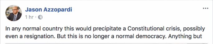 Nationalist MP Jason Azzopardi suggesting that George Abela's court testimony should lead to Coleiro Preca's resignation