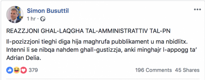 Simon Busuttil's defiant tone after the PN administrative council backed calls for his resignation