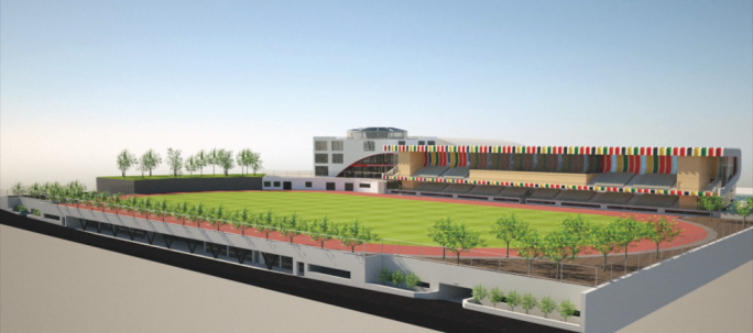 An artist’s impression of how the university sports complex will look. The complex will include an underground car park that will also be used by the community