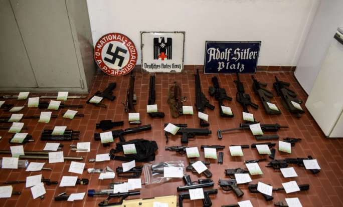 Neo-Nazi propaganda was also seized, in the raids