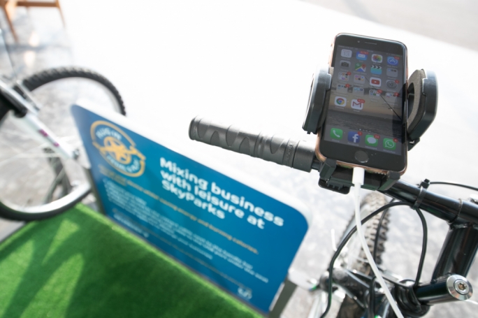 Charging your mobile phone using the bike's docking station