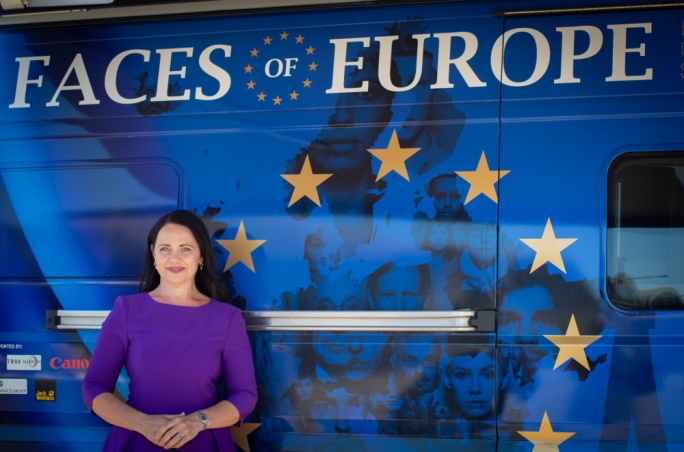 Faces of Europe is a cultural-political project initiated by Düsseldorf-based photographer Carsten Sander in cooperation with the German Federal Foreign Office