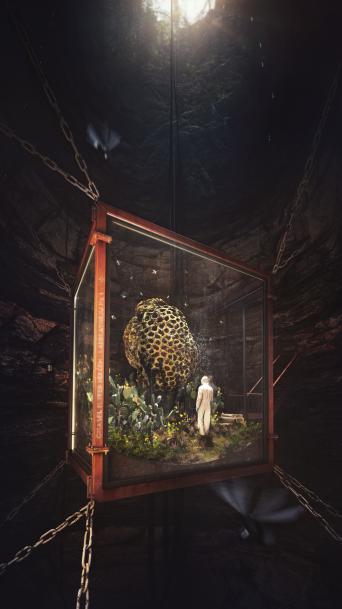 Underground Island (Or, ‘The Golden Hive’) (inspired by the ‘Madonna Taz-Zejt’ in Kercem, Gozo)