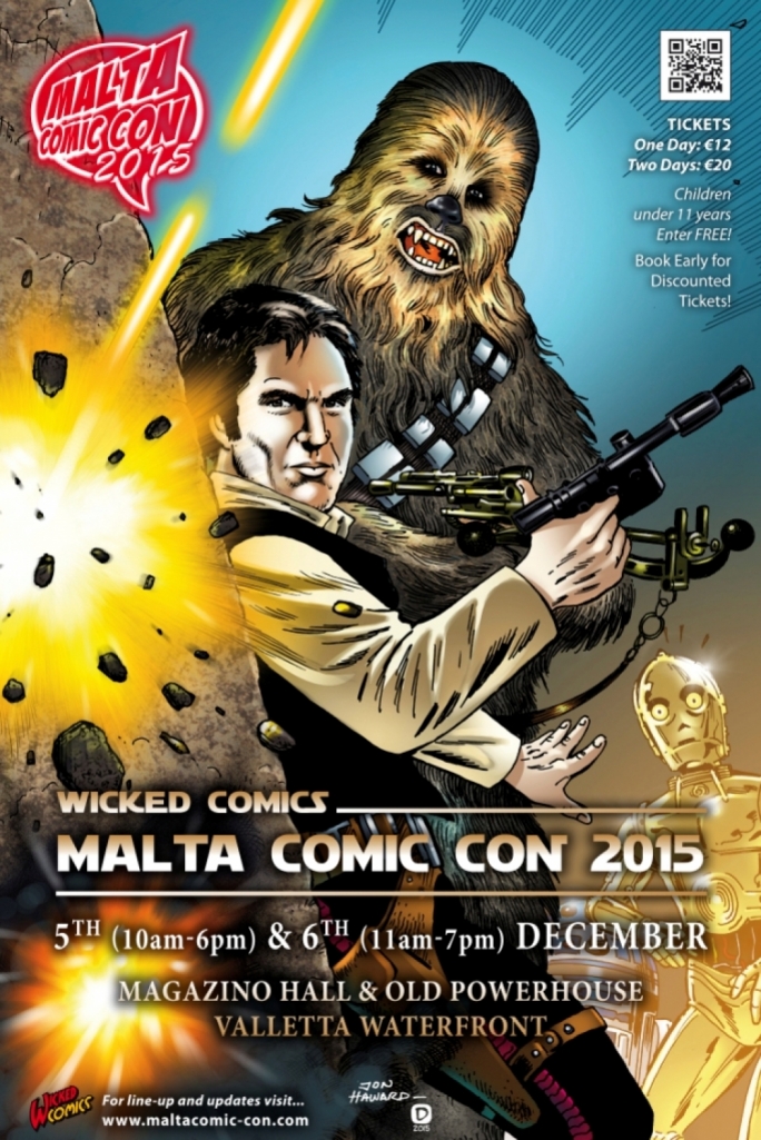 Malta Comic Con 2015 poster • Art by Jon Haward