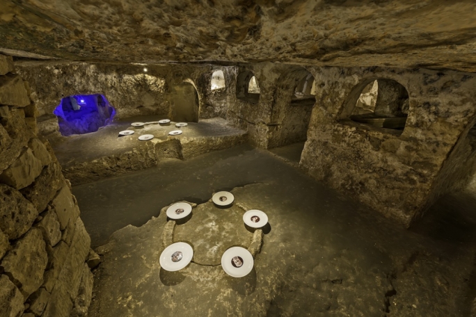 Victor Agius’s specially-created pieces played on intertextuality and combined the history of the catacombs with our modern understanding of the world, culture, religion and politics PHOTO: Daniel Cilia