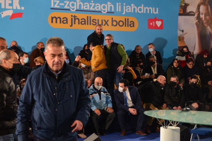 Birkirkara district heavyweights Adrian Delia (right) and Beppe Fenech Adami (left) were present