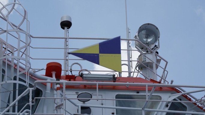The GFCM flag flown by the Lundy Sentinel (Photo: James Bianchi/MediaToday)