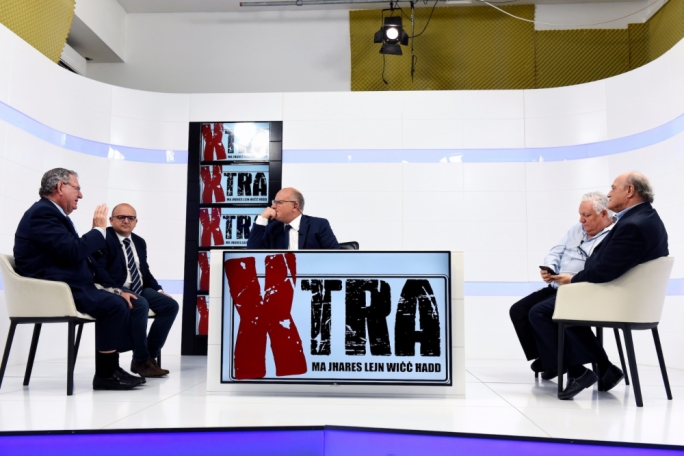 Journalists Laurence Grech, Jes Saliba, Peppi Azzopardi and Godfrey Grima on Xtra. Photo: James Bianchi