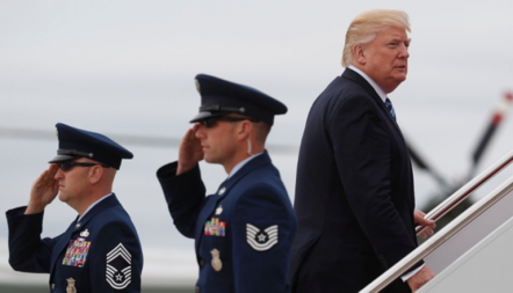 Donald Trump leaving for his first foreign visit as US President