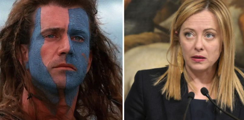 William Wallace (left) and Giorgia Meloni