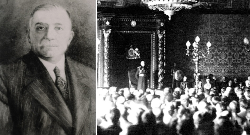 Malta’s first prime minister, Joseph Howard (left) who was a senator for the Unione Politica Maltese, and the inauguration of the legislative assembly by the Prince of Wales at the Governor’s Palace in Valletta on 1 November, 1921