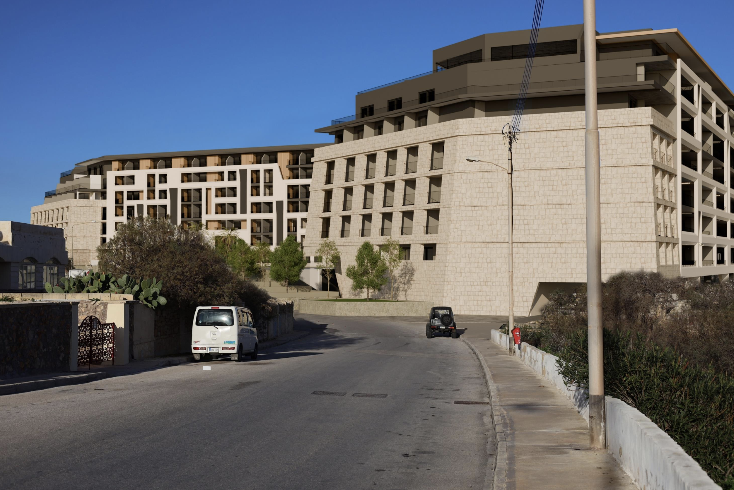 Photomontage of the proposed redevelopment of the abandoned Jerma Palace Hotel 