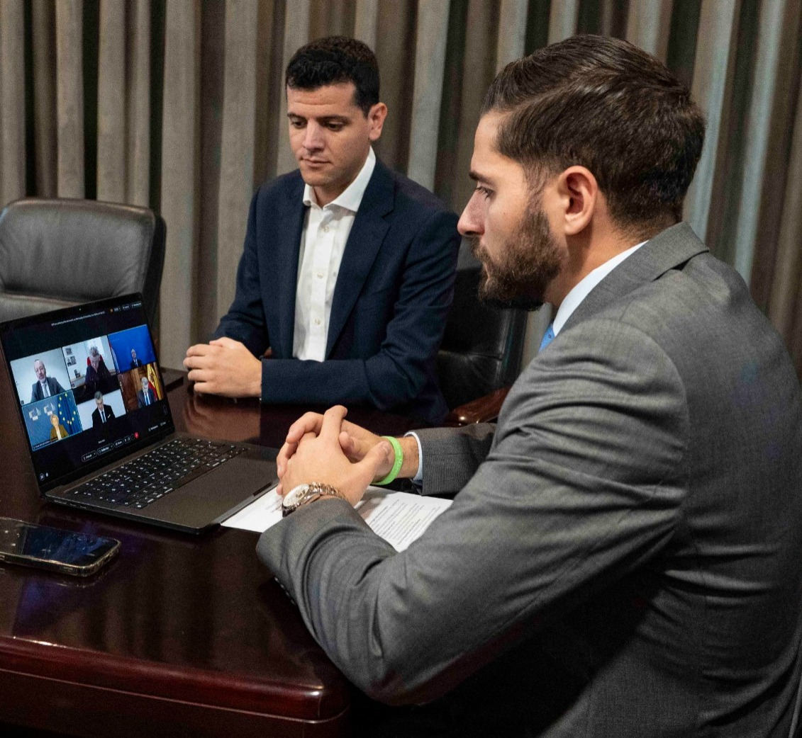 Nationalist Party leader Alex Borg participates in EPP Extraordinary Informal Summit on Ukraine with international secretary Beppe Galea 