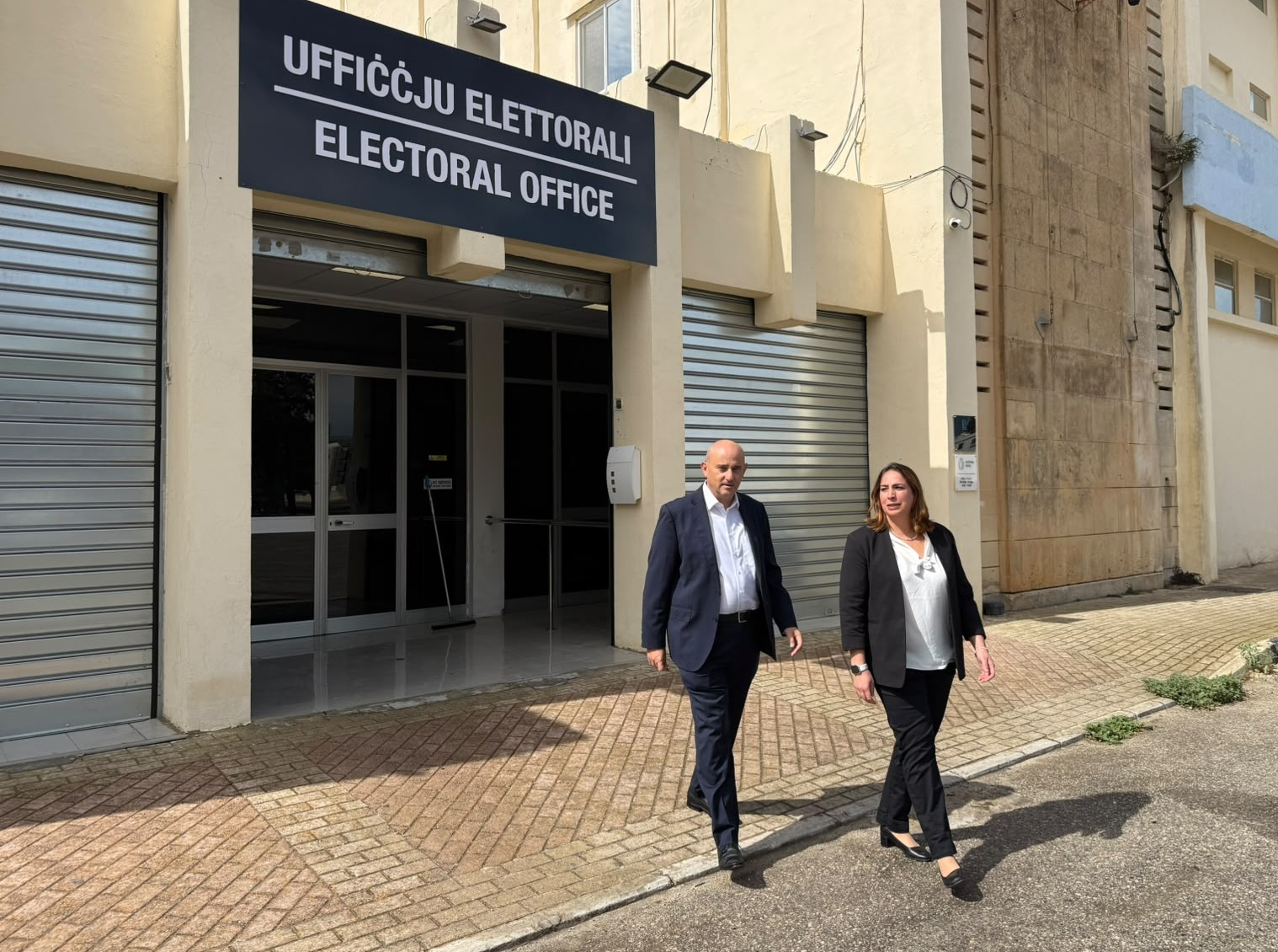 Nationalist Party Secretary General Charles Bonello and Treasurer Veronica Perici Calascione submitted the accounts on Friday (Photo: Nationalist Party)