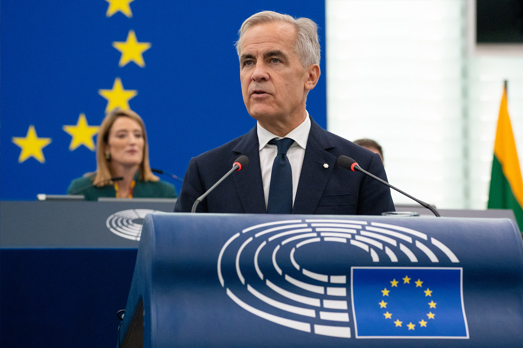 Prime Minister Mark Carney addresses the European Parliament (Photo: European Union 2026 - EP)