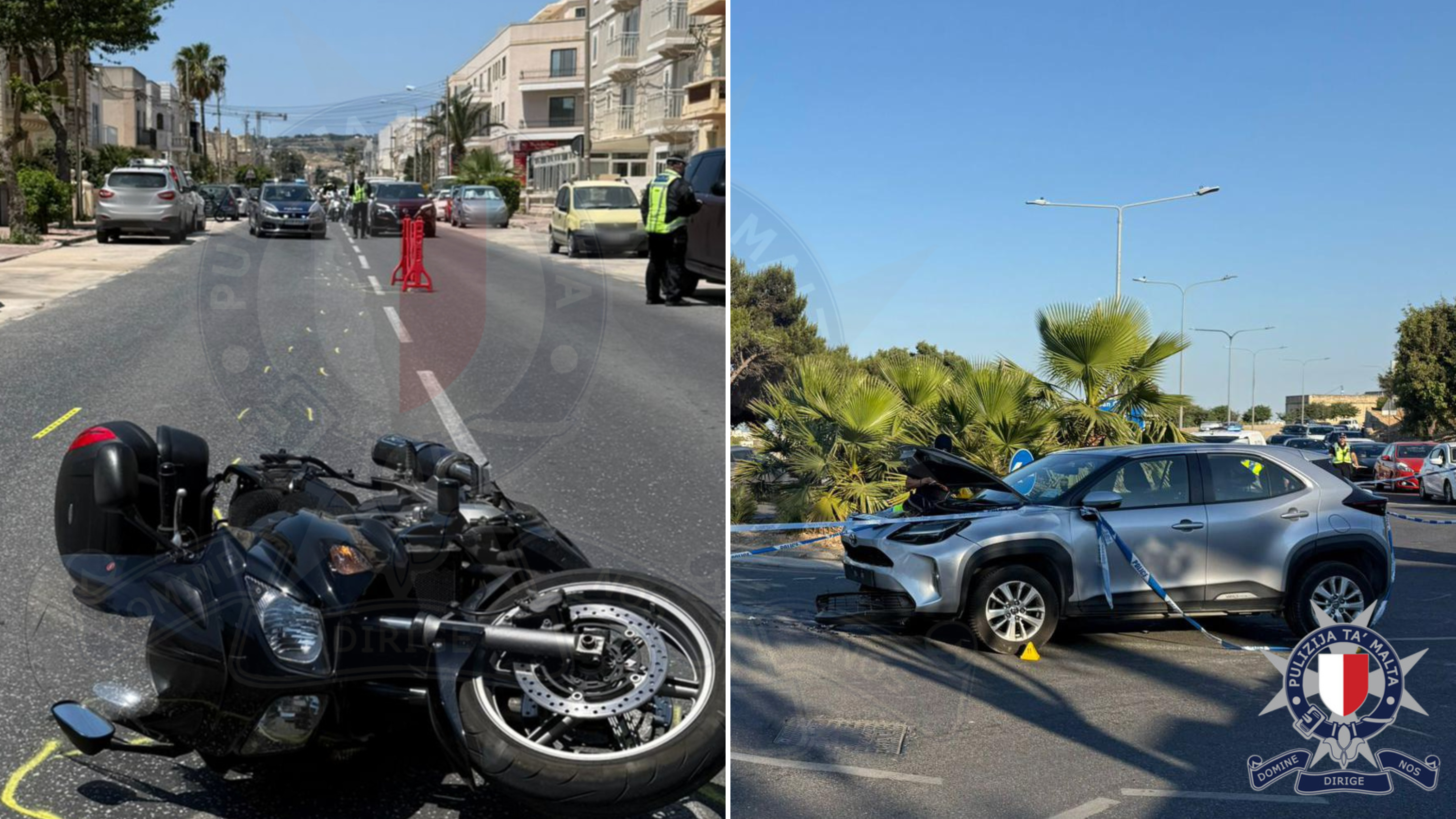 Motorcyclist and pedestrian grievously hurt after separate accidents