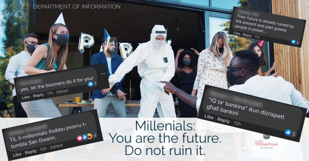 Partying millennials will ruin 2021 – it says so in a DOI Facebook post...