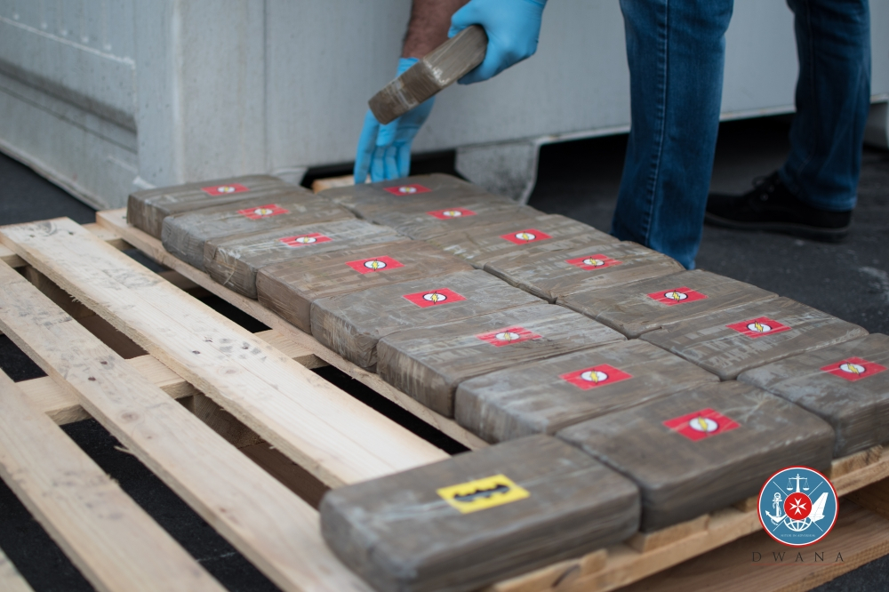 €32 million worth of cocaine seized by Customs officials in 2019 showing Batman and Flash logos
